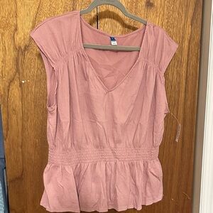 Old Navy Mauve Blouse with V-Neck